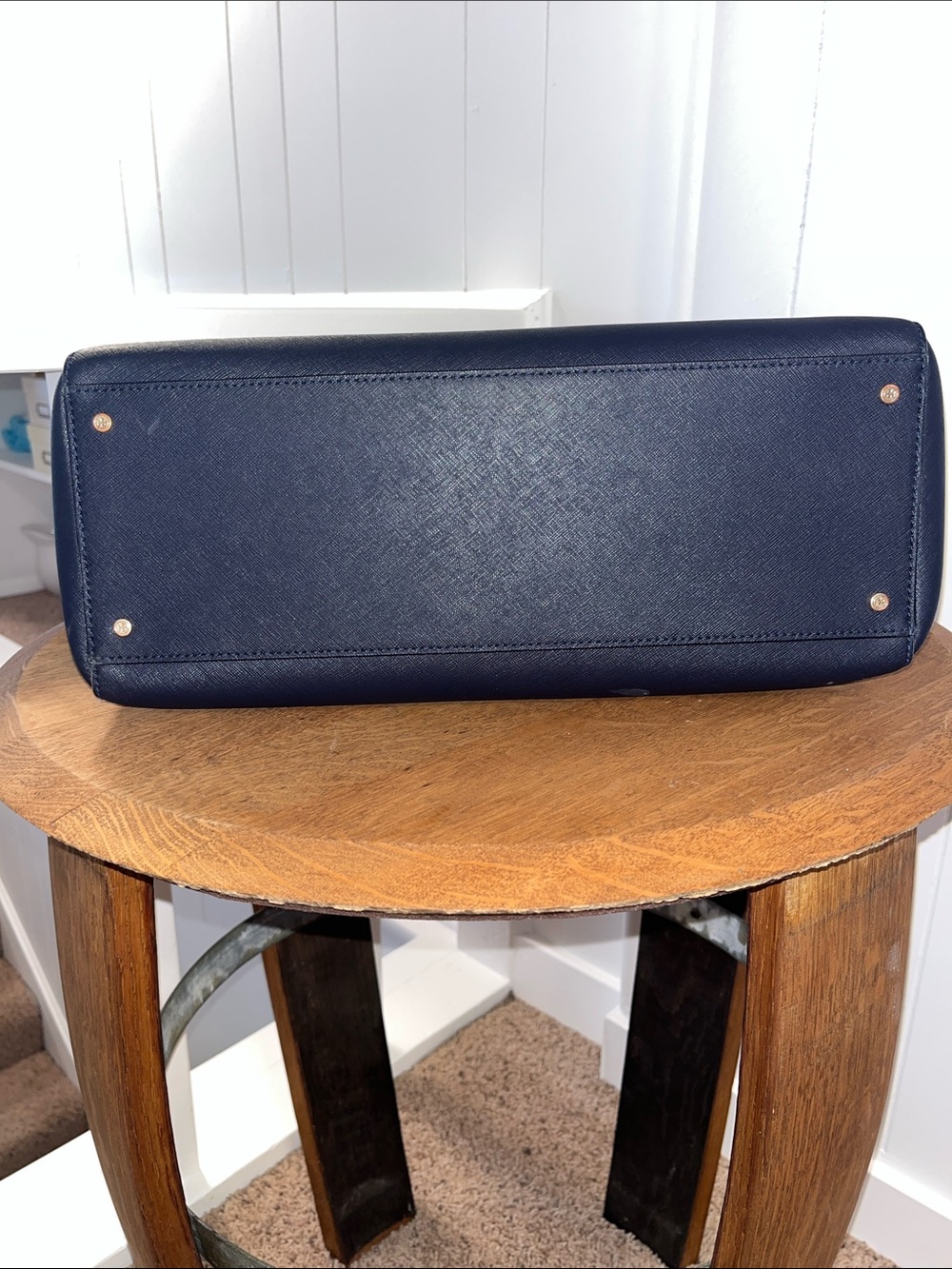 Tory Burch Black Leather Saffiano Tote with Gold Logo - Picture 4 of 5
